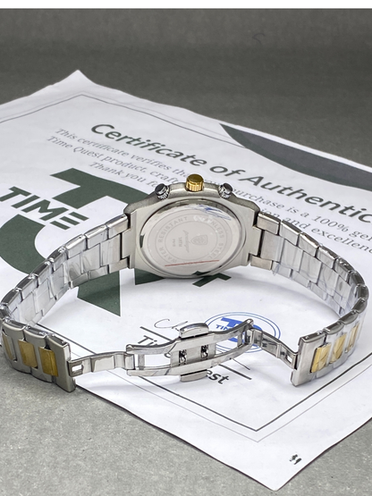 Men's Luxury Chronograph Working Analog Sweep Movement Chain Watch With Date Display