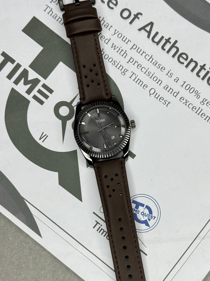 TOMI T-098 Premium Quality Round Dial Analog Quartz Movement Straps Watch