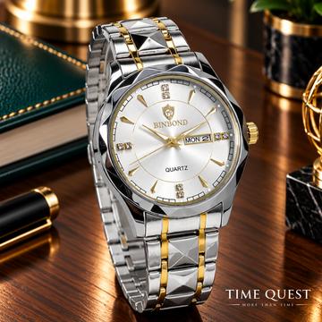 BINBOND Analog Luxury Chain Watch For Men with Date & Day Display