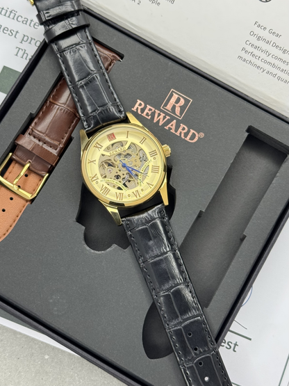 REWARD Men's Automatic - Mechanical Movement Watch With Dual Straps