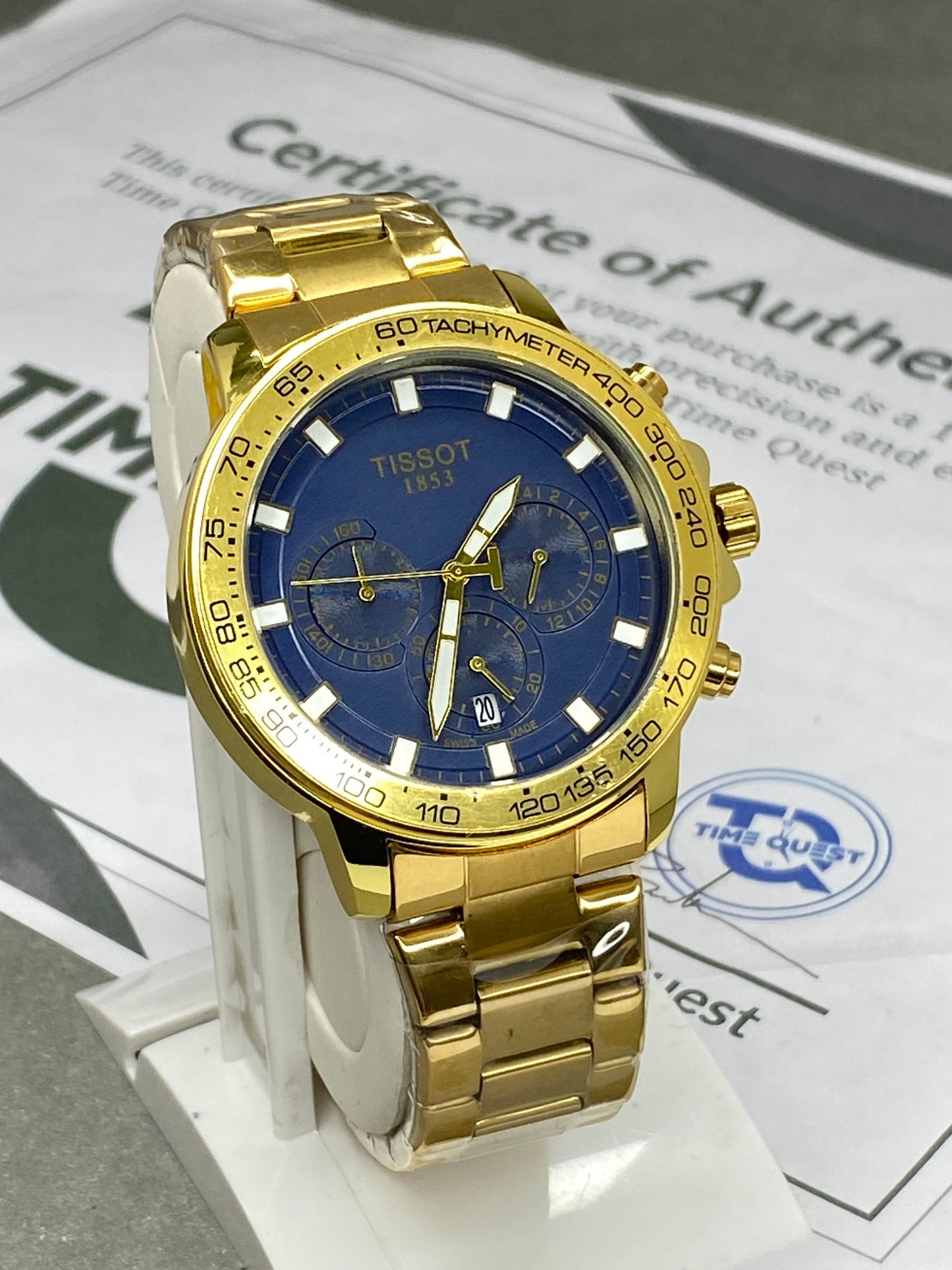 Tis-Chronograph Working Stainless Steel Chain Watch With Date Display For Men