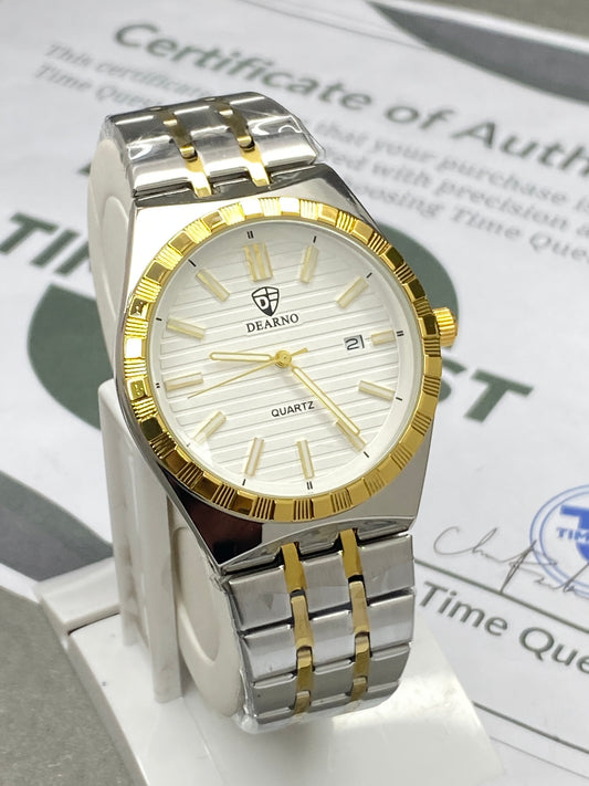 DEARNO Luxury Analog Quartz Movement Stainless Steel Chain Watch For Men