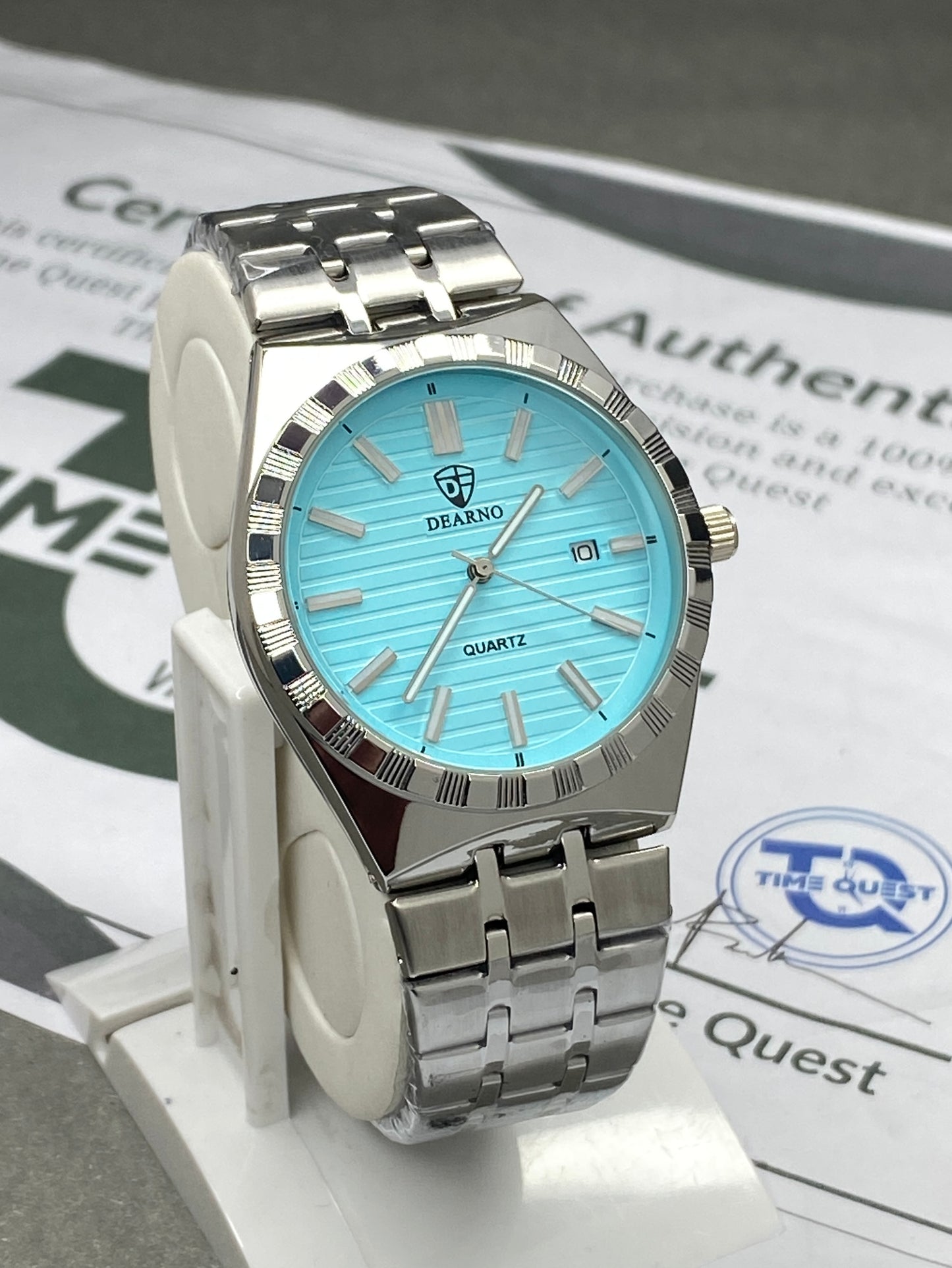 DEARNO Luxury Analog Quartz Movement Stainless Steel Chain Watch For Men