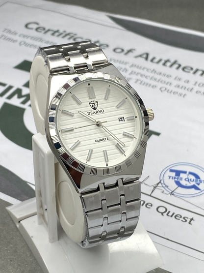 DEARNO Luxury Analog Quartz Movement Stainless Steel Chain Watch For Men