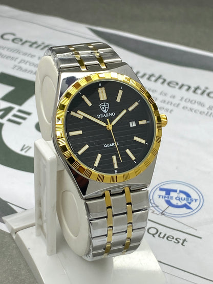 DEARNO Luxury Analog Quartz Movement Stainless Steel Chain Watch For Men