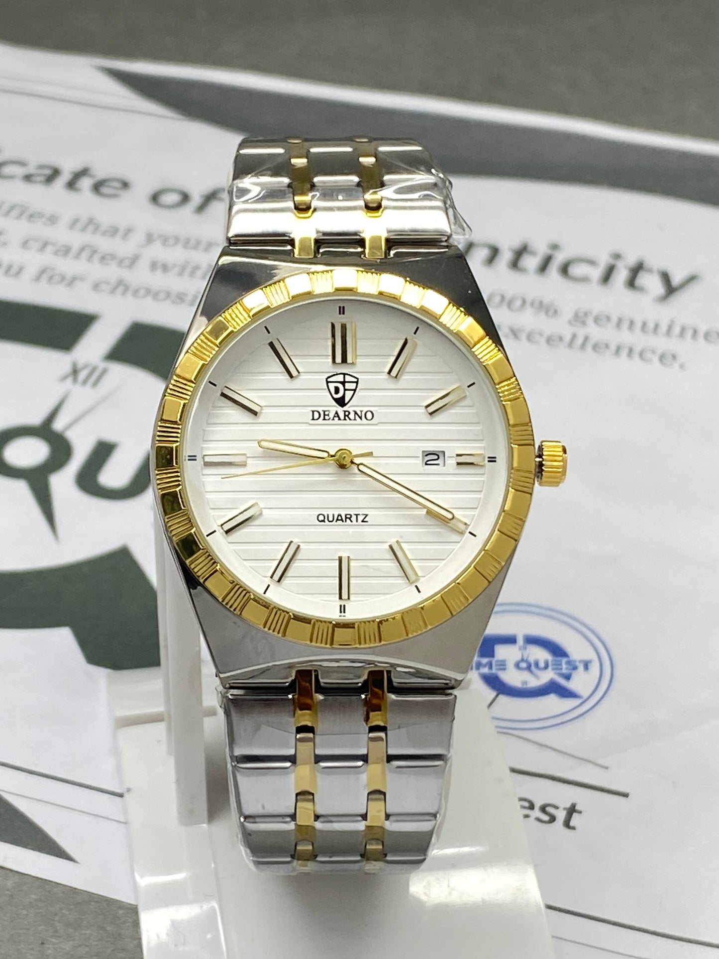 DEARNO Luxury Analog Quartz Movement Stainless Steel Chain Watch For Men