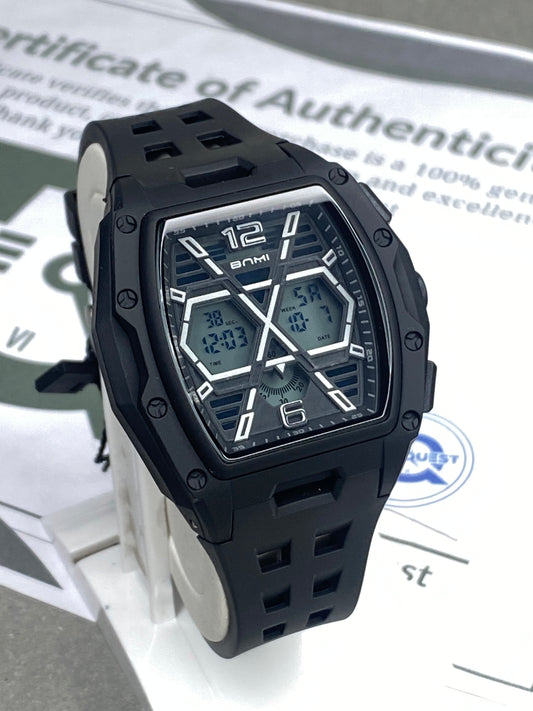 BNMI-5009G Curvex Shape Dial Digital Display Sports Watch For Men