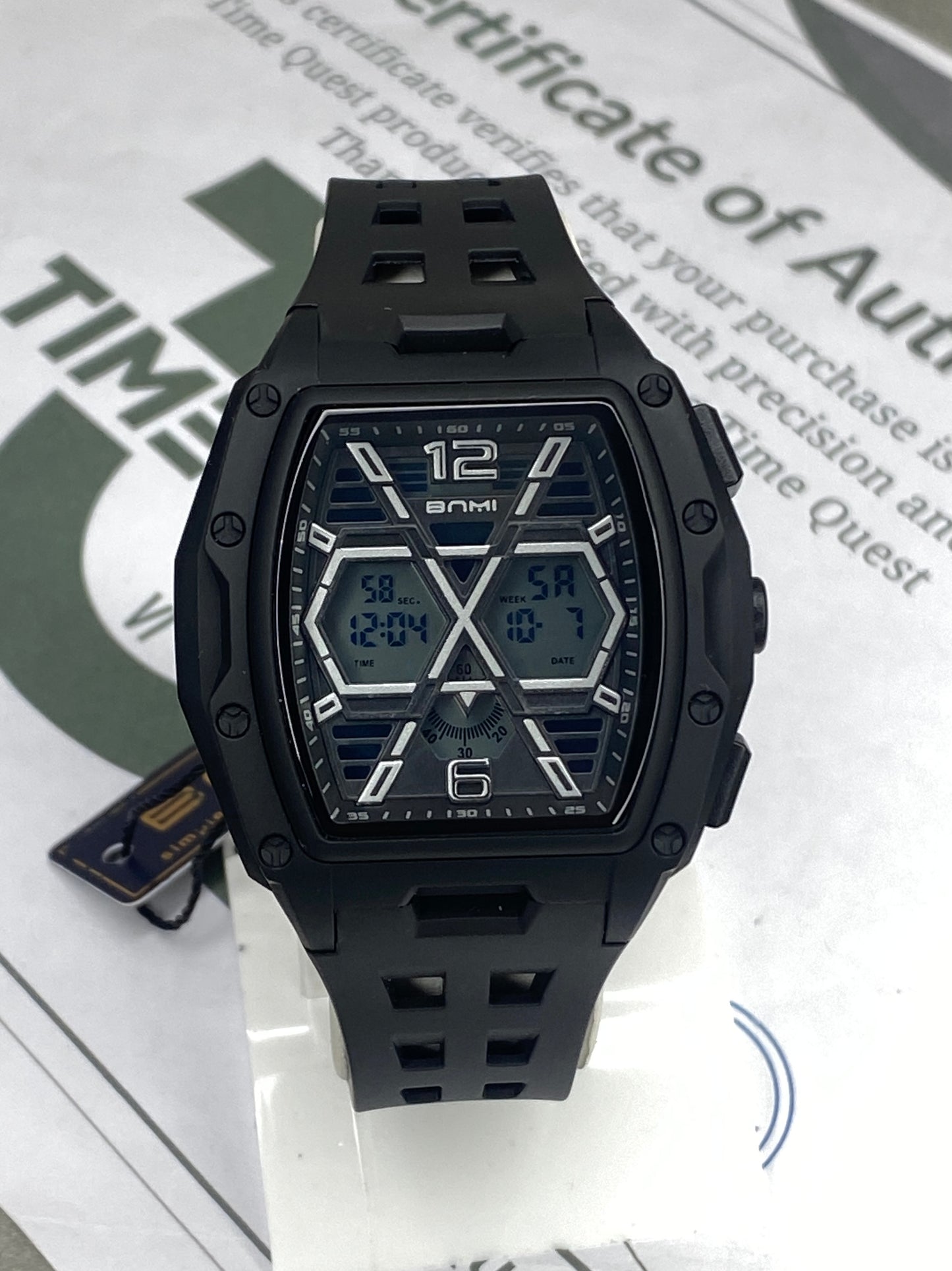 BNMI-5009G Curvex Shape Dial Digital Display Sports Watch For Men