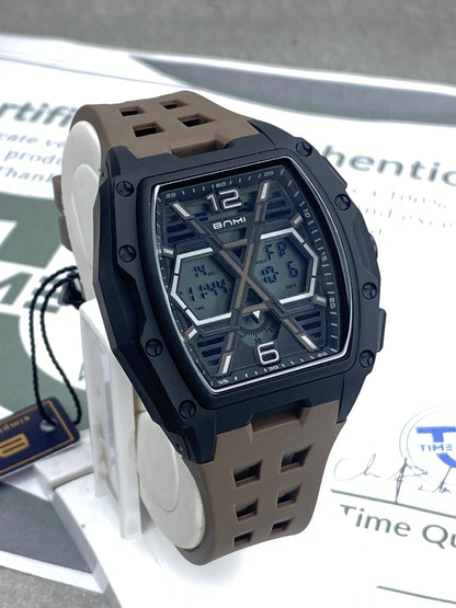 BNMI-5009G Curvex Shape Dial Digital Display Sports Watch For Men