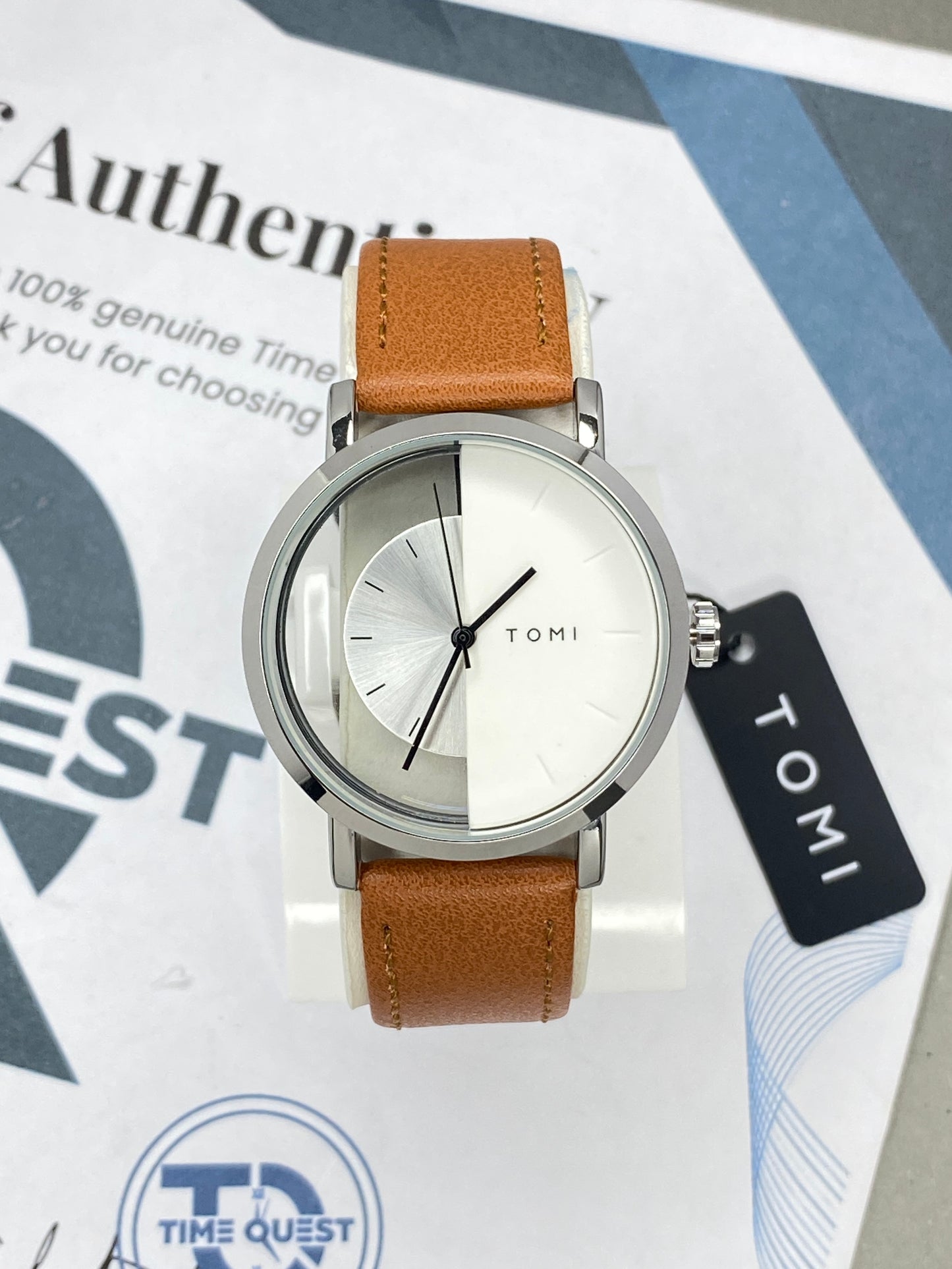 Tomi T-080 Transparent Design Leather Strap Watch