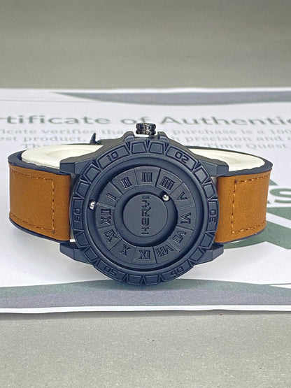 HERYI Revolutionary Bearing Watch With Metallic Dial Magnetic Lock & Silicone Straps