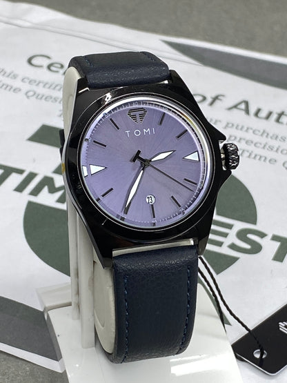 TOMI T-041 Analog Quartz Movement Round Dial Straps Watch With Date Display For Men