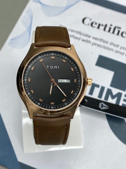 Tomi T-030 Date & Day Strap Watch For Men