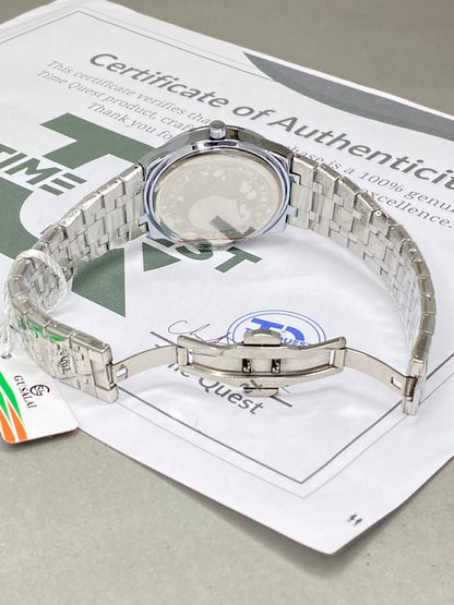 Gusalai Premium Chain Watch for Men – Analog Dial, Date Display & Butterfly Lock