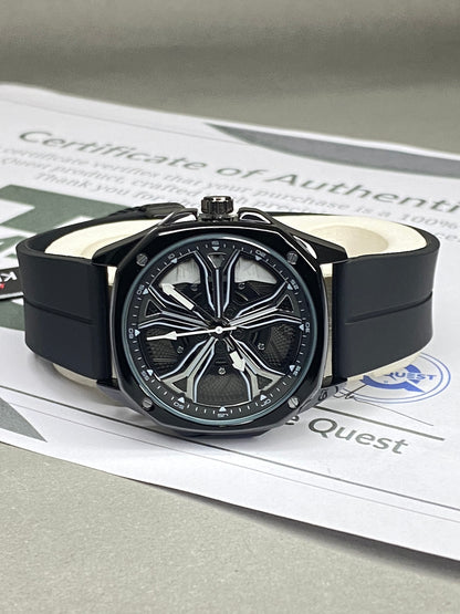 Kegio Magnetic Strap Watch with Spinning Wheel Dial & Silicone Straps