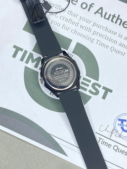 Kegio Magnetic Strap Watch with Spinning Wheel Dial & Silicone Straps