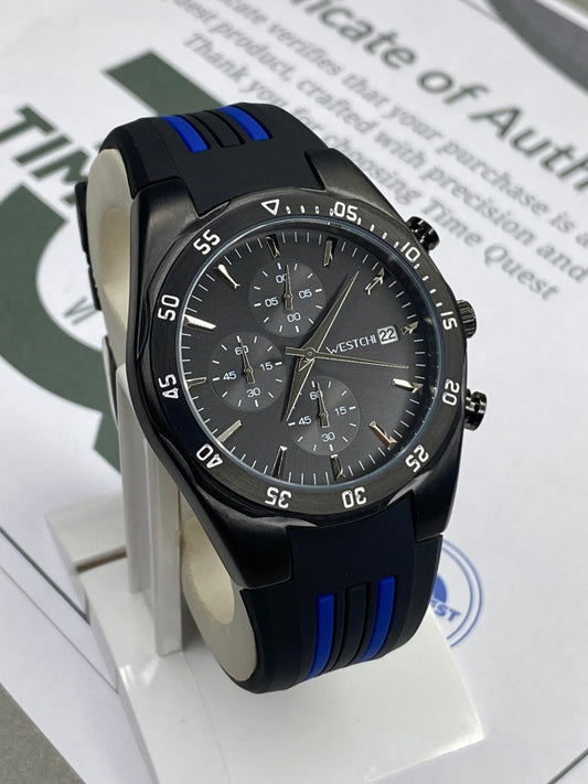 WESTCHI Chronograph Watch – Sleek Style with Silicone Rubber Comfort
