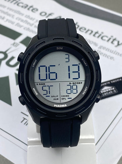 PIAOMA Multi Functional Sports Watch With Round Dial and Digital Display
