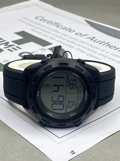 PIAOMA Multi Functional Sports Watch With Round Dial and Digital Display