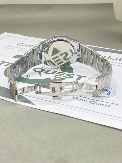 HOURSLY Octagonal Dial Stainless Steel Chain Analog Watch with Secure Butterfly Lock