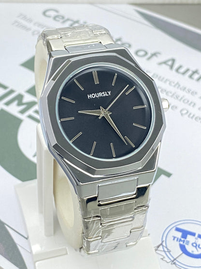 HOURSLY Octagonal Dial Stainless Steel Chain Analog Watch with Secure Butterfly Lock