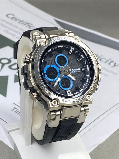 X GEAR-3897 Dual Time (Analog & Digital) Round Dial Sports Watch for Men