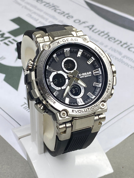 X GEAR-3897 Dual Time (Analog & Digital) Round Dial Sports Watch for Men