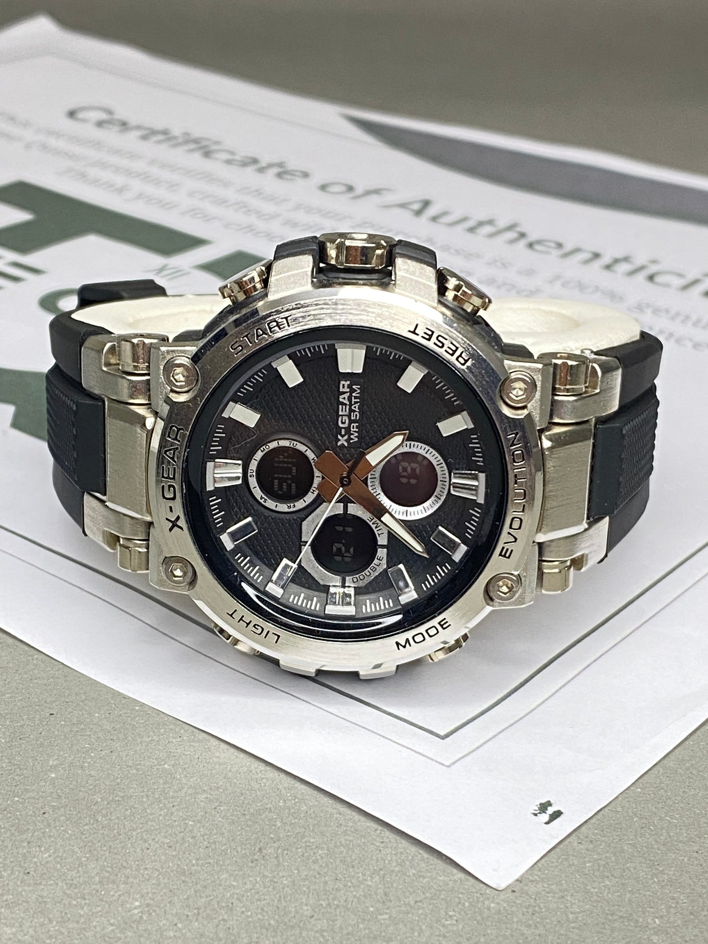 X GEAR-3897 Dual Time (Analog & Digital) Round Dial Sports Watch for Men