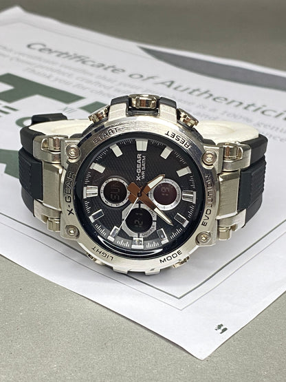 X GEAR-3897 Dual Time (Analog & Digital) Round Dial Sports Watch for Men