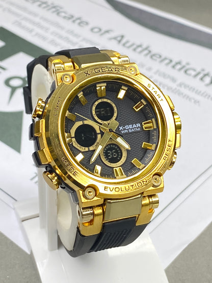 X GEAR-3897 Dual Time (Analog & Digital) Round Dial Sports Watch for Men