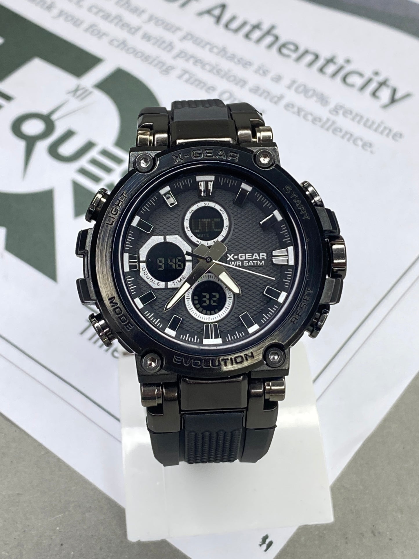 X GEAR-3897 Dual Time Round Display Sports Watch for Men