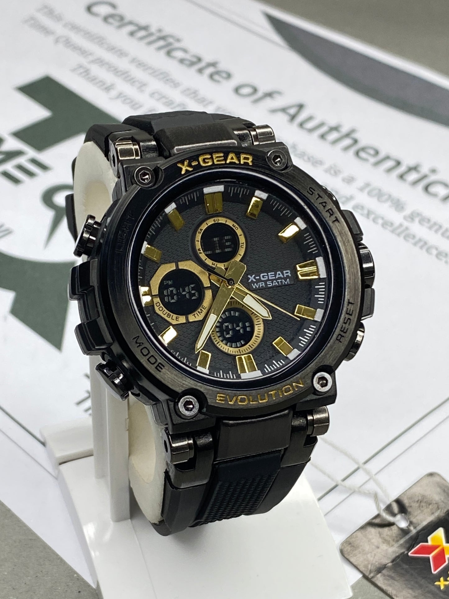 X GEAR-3897 Dual Time Round Display Sports Watch for Men