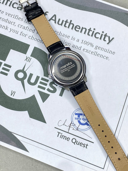 MERIOTS Iced Out Design Round Dial Spinning Wheel Straps Watch