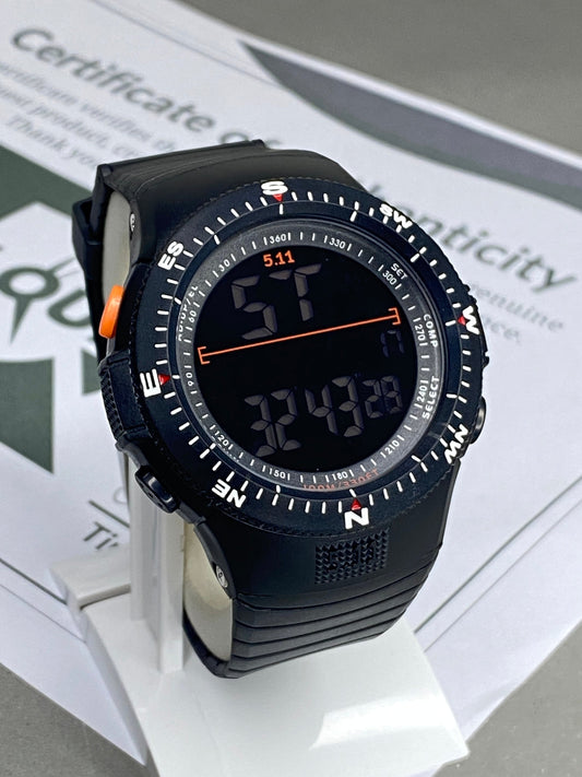 Men's Round Dial Rotatable Bezel Digital Display Multifunctional Sports Watch