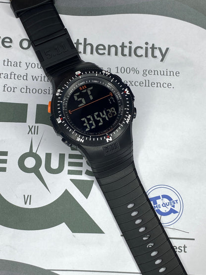 Men's Round Dial Rotatable Bezel Digital Display Multifunctional Sports Watch