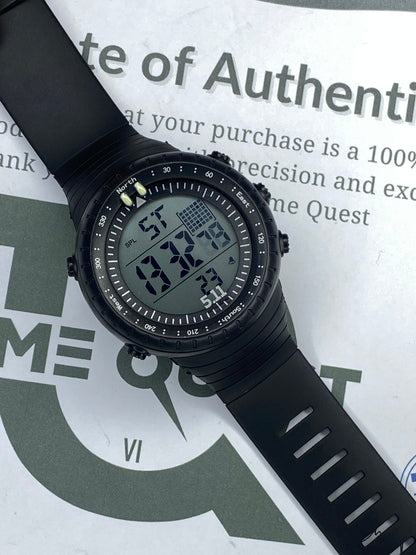 Men's Digital Display Round Dial Rotatable Bezel Multifunctional Sports Watch