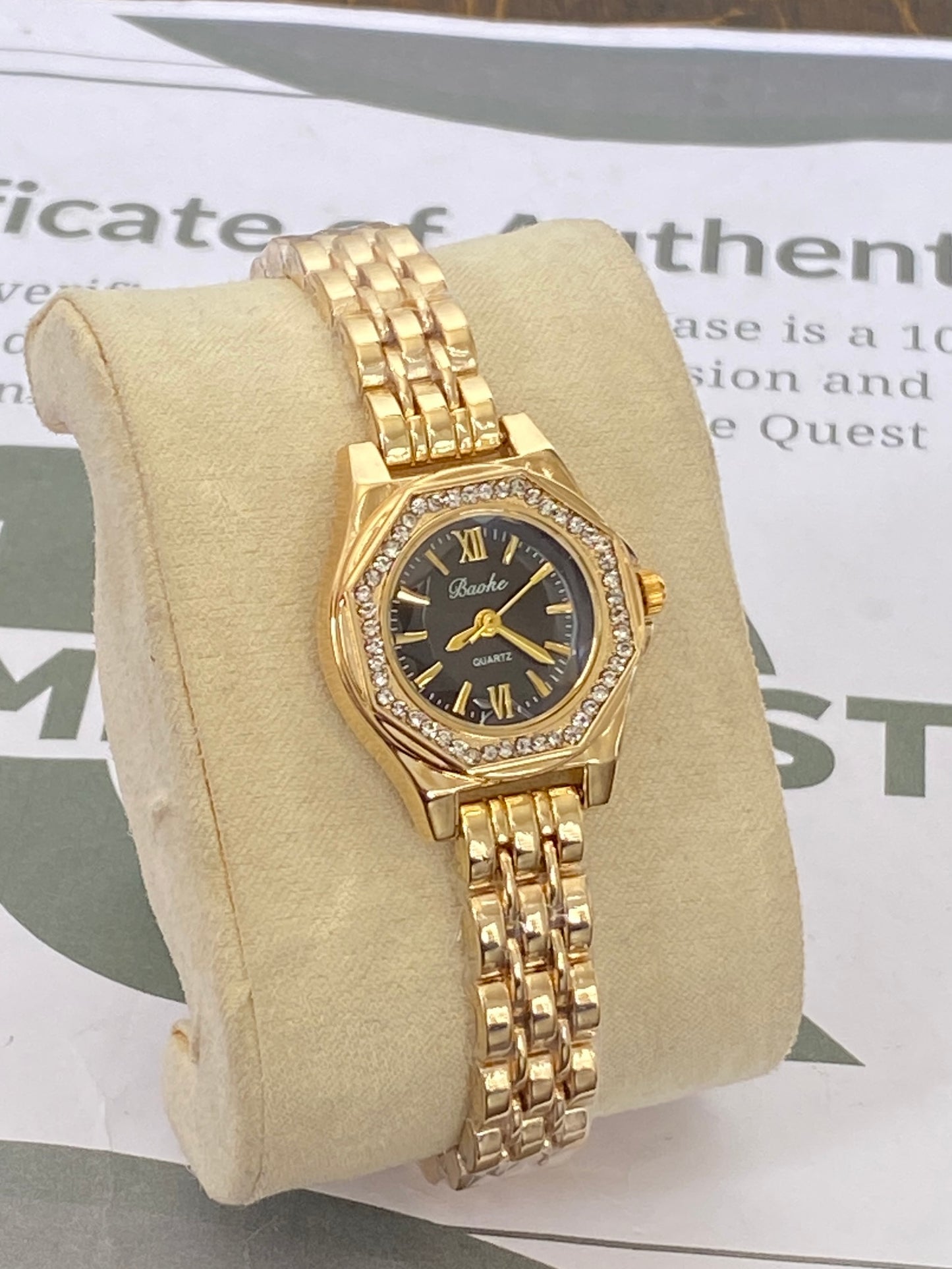 Baoki Premium Octagonal Dial Chain Watch for Women with Luxury Stainless Steel Design
