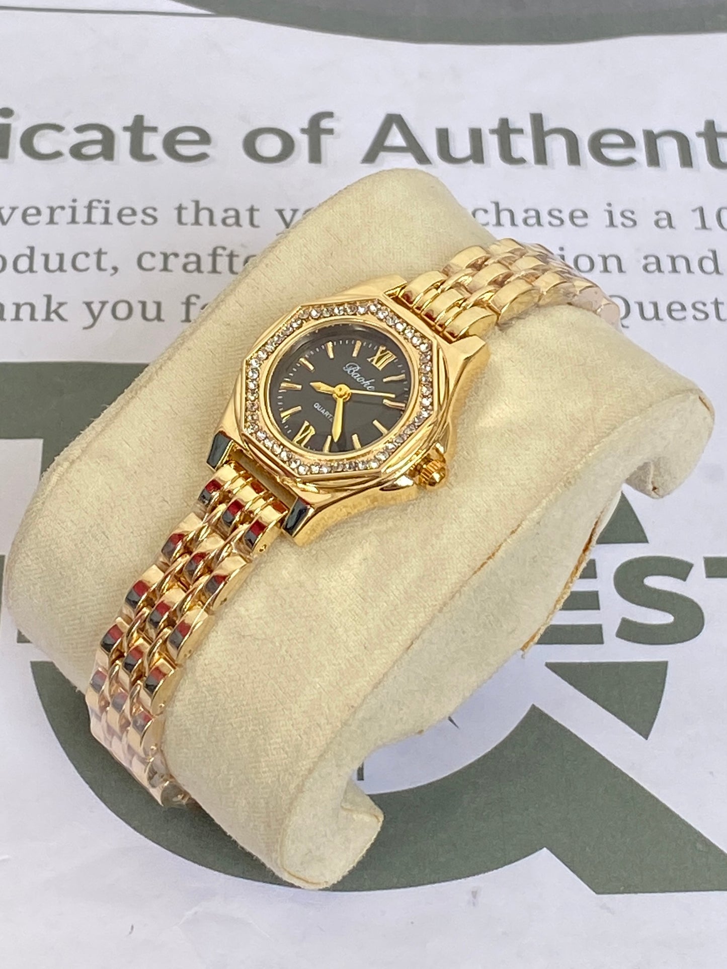 Baoki Premium Octagonal Dial Chain Watch for Women with Luxury Stainless Steel Design