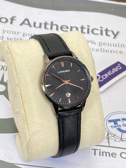 Longbo Round Dial Ladies Straps Watch With Date Display - An Elegant Gift For Her