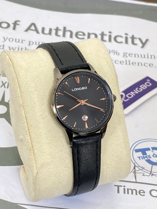 Longbo Round Dial Ladies Straps Watch With Date Display - An Elegant Gift For Her