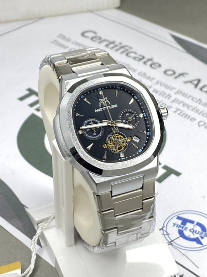 MATTURI Men’s Luxury Chronograph Working Stainless Steel Chain Watch With Date Display