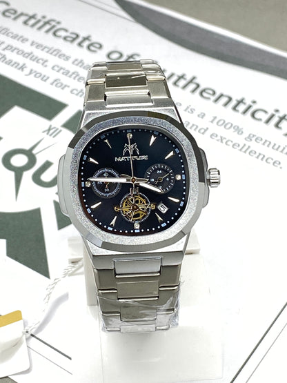 MATTURI Men’s Luxury Chronograph Working Stainless Steel Chain Watch With Date Display
