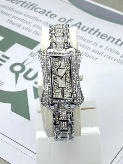 Ladies Iced Out Design Concave Shape Dial Luxury Chain Watch - A Perfect Gift For Her