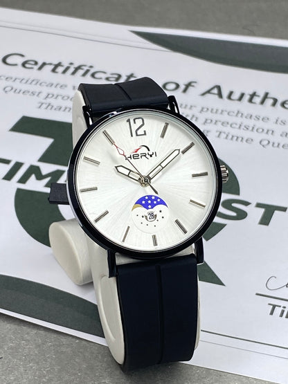 HERYI Analog Quartz Movement Round Dial Silicone Straps Watch With Date Display