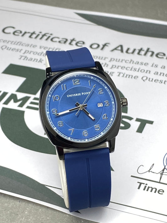 Universe Point Slim Design Magnetic Lock & Silicone Straps Watch - Black Blue