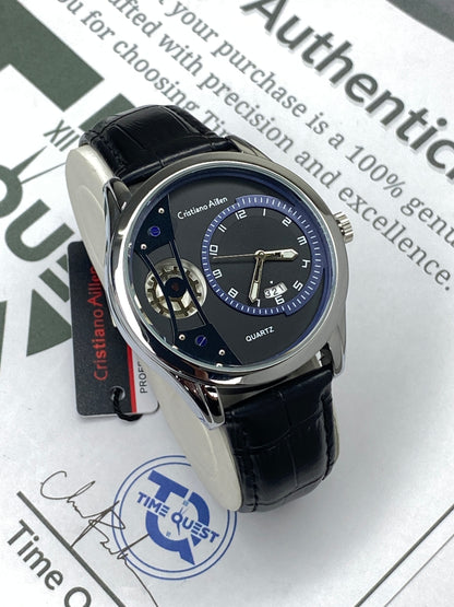Cristiano Aillen Men’s Face Gear Display Analog Quartz Watch with Strap and Date Display