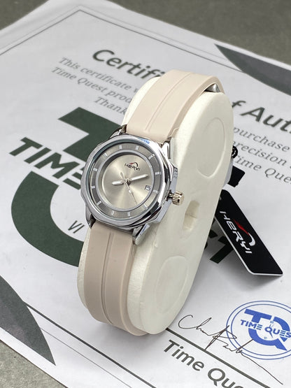 Heyri Ladies Octagonal Dial Analog Quartz Watch with Silicone Strap and Magnetic Lock – A Perfect Gift for Her