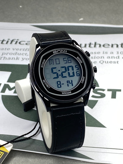 BNMI Digital Display Round Dial Multi-Functional Straps Watch For Men