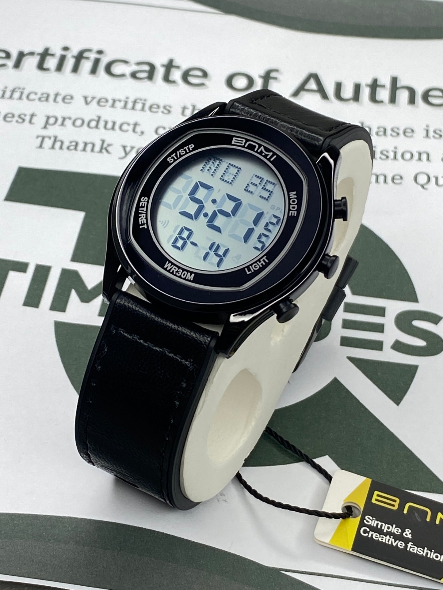 BNMI Digital Display Round Dial Multi-Functional Straps Watch For Men