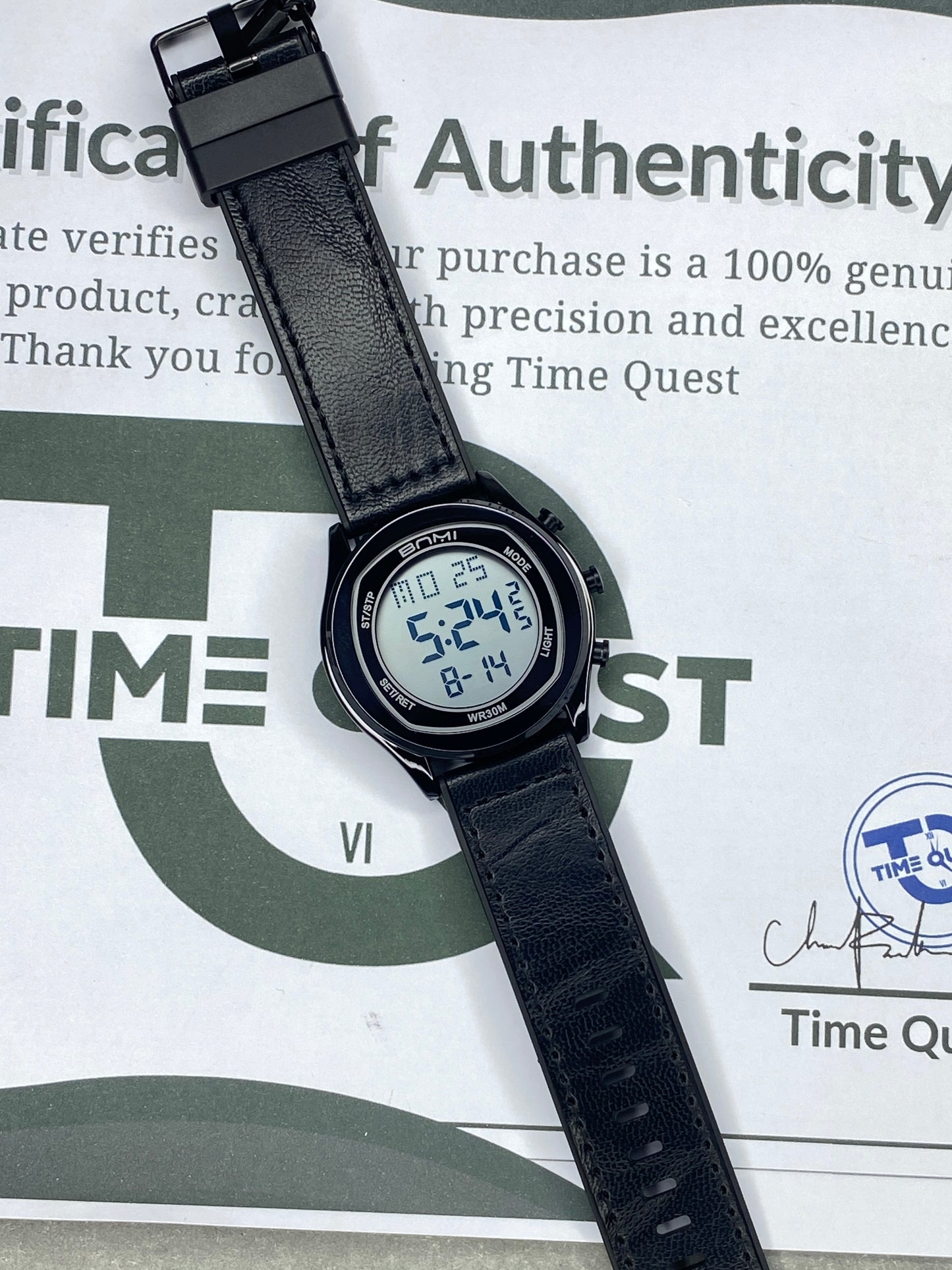 BNMI Digital Display Round Dial Multi-Functional Straps Watch For Men